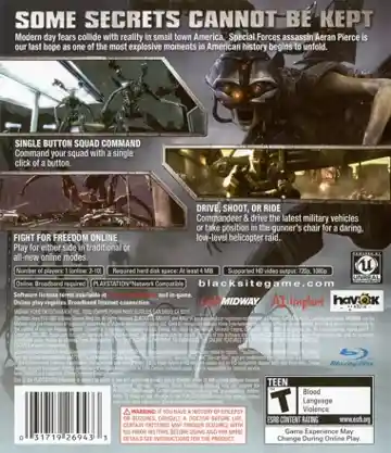 Blacksite - Area 51 (USA) (v1.10) (Disc) (Update) box cover back